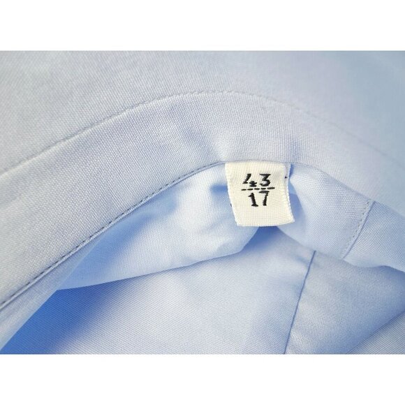 Marol Size 43/17 Mens Blue Long Sleeve Spread Collar Cotton Shirt Made in Italy - Picture 5 of 11
